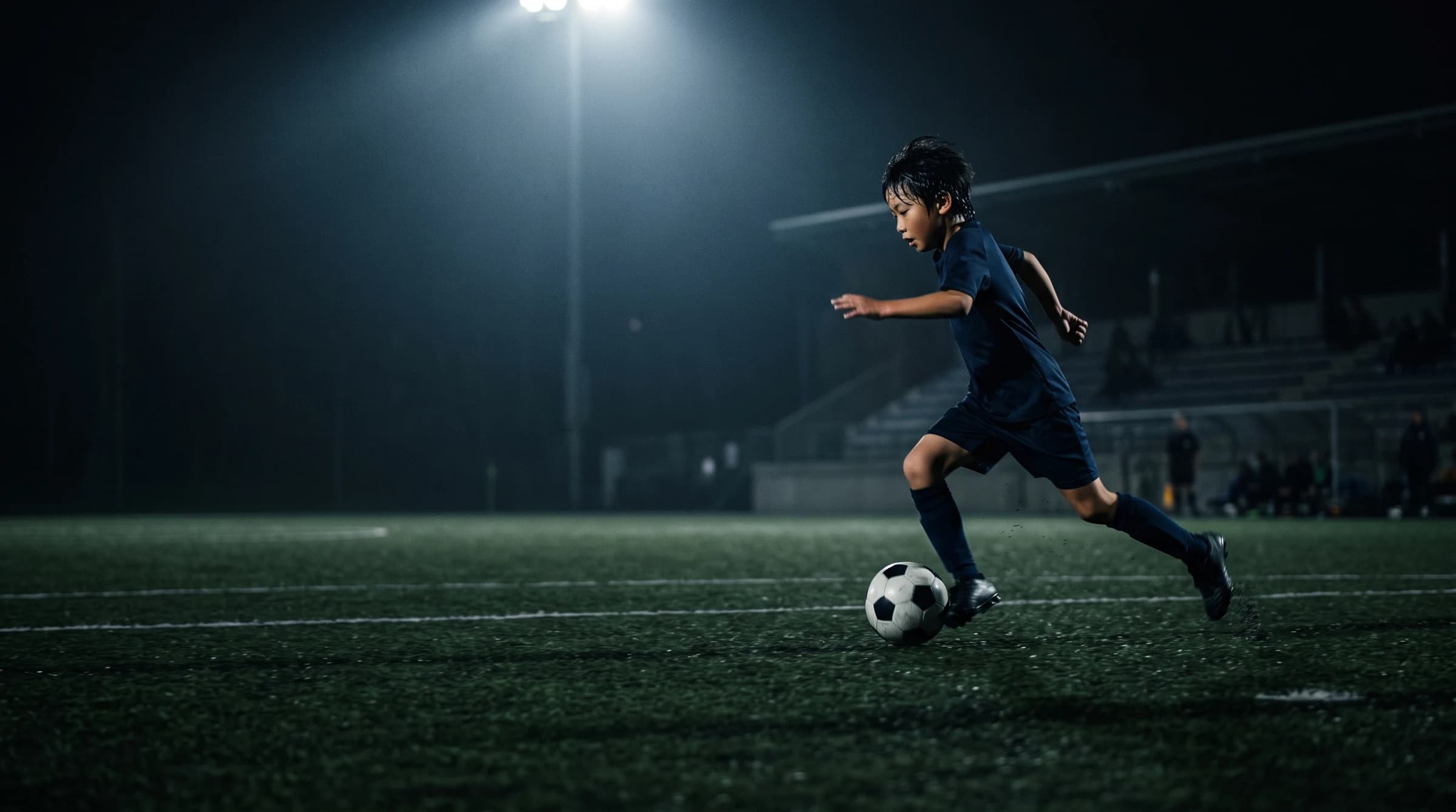 ボールを運ぶ高学年の選手